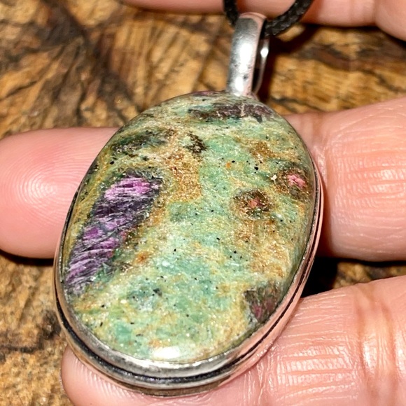 Green Ruby Fuchsite Pendant 2 1/4” - Picture 5 of 15